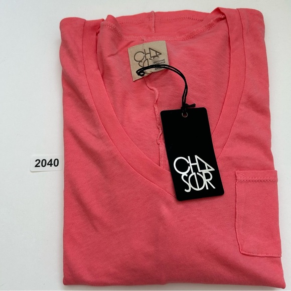 Chaser Tops Womens Long Sleeves Shirt Size Medium Pink V Neck NWT - Picture 6 of 6